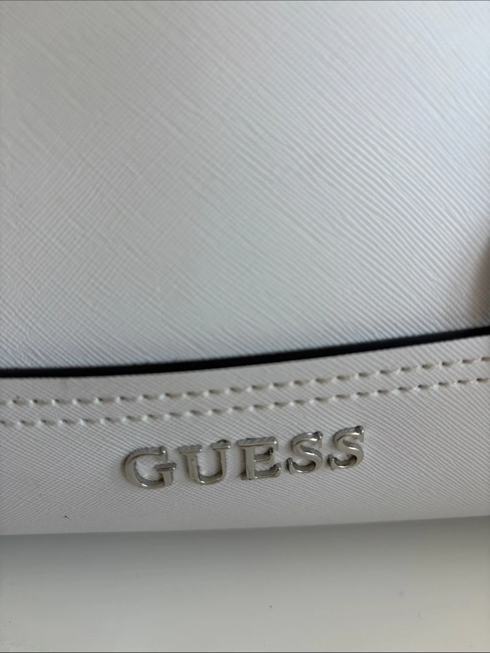 Guess Colorblock Dome Satchel — White, Gray & Blush